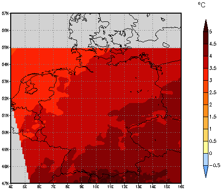 Gebietsmittel dieses Klimalaufs: +4°C