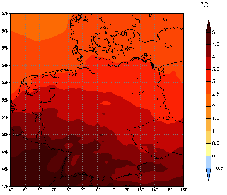 Gebietsmittel dieses Klimalaufs: +4.5°C