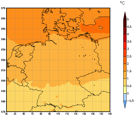 Gebietsmittel dieses Klimalaufs: +1.3°C