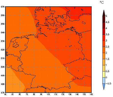 Gebietsmittel dieses Klimalaufs: +2.3°C