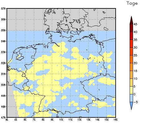 Gebietsmittel dieses Klimalaufs: 0 Tage