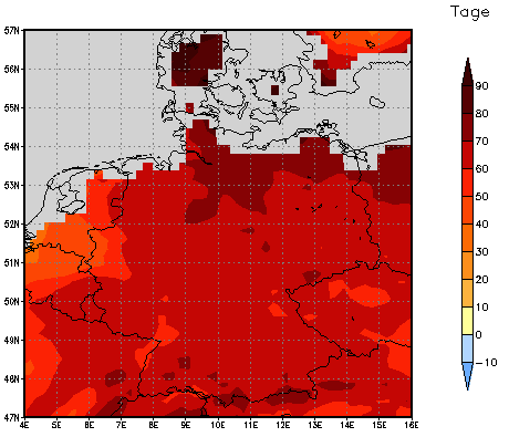 Gebietsmittel dieses Klimalaufs: +61 Tage